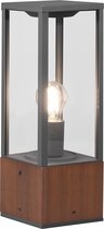 LED Tuinverlichting - Staande Buitenlamp - Torna Garinola - E27 Fitting - Rechthoek - Houtkleur - Natuur Hout
