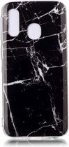 Voor Galaxy A40 gekleurd tekeningpatroon IMD vakmanschap Soft TPU beschermhoes (zwart)