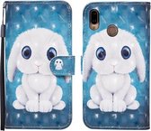 Voor Huawei P20 lite 3D Geschilderd Patroon Horizontale Flip Leren Case met Houder & Portemonnee & Kaartsleuf & Lanyard (Konijn)