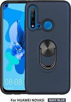 Voor Huawei Nova 5i 360 roterende multifunctionele stent PC + TPU-hoes met magnetische onzichtbare houder (marineblauw)