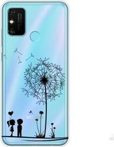 Voor Huawei Honor 9A gekleurde tekening patroon zeer transparante TPU beschermhoes (paardebloem)