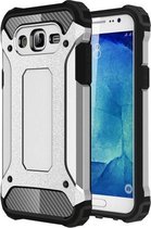 Voor Galaxy J7 / J700 Tough Armor TPU + pc combinatiebehuizing (zilver)