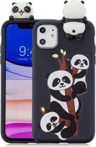 Voor iPhone 11 schokbestendige Cartoon TPU beschermhoes (drie panda's)