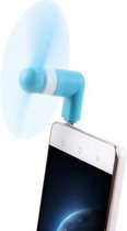 Mode micro-USB-poort miniventilator met twee bladeren, voor Android mobiele telefoon met OTG-functie en micro-USB-poort (blauw)