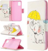 Voor Samsung Galaxy A31 Gekleurde Tekening Patroon Horizontale Flip Leren Case met Houder & Kaartsleuven & Portemonnee (Olifant)