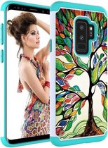 Gekleurd tekenpatroon PC + TPU beschermhoes voor Galaxy S9 + (kleurrijke boom)
