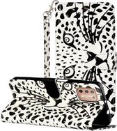 Voor Motorola Moto G9 Plus 3D-schilderijpatroon Horizontale lederen flip-hoes met houder & kaartsleuven en portemonnee (luipaardkop)