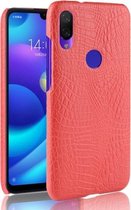 Schokbestendige krokodiltextuur pc + PU-hoes voor Xiaomi Redmi Note 7 (rood)