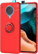 Voor Xiaomi Redmi K30 Pro Lenuo schokbestendige TPU beschermhoes met onzichtbare houder (rood)