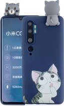Voor Xiaomi Mi Note 10 Schokbestendig Gekleurd Geschilderd Liggend Cartoon TPU Beschermhoes (Big Face Cat)