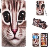 Leren beschermhoes voor iPhone X & XS (Coffee Cat)