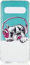 Hoofdtelefoon Puppy Pattern Noctilucent TPU Soft Case voor Galaxy S10 5G