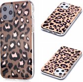Voor iPhone 11 Pro Plating Marble Pattern Soft TPU beschermhoes (Leopard)