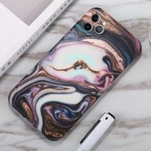 Voor iPhone 11 Pro Max aquarel marmerpatroon IMD TPU mobiele telefoonhoes (goud)