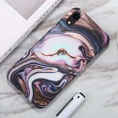 Voor iPhone XR aquarel marmerpatroon IMD TPU mobiele telefoonhoes (goud)