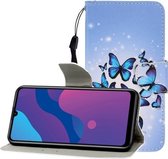 Voor Huawei Enjoy 10S Gekleurde Tekening Horizontale Flip Leren Case met Houder & Kaartsleuf & Portemonnee (Veel Vlinders)