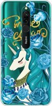 Voor Xiaomi Redmi 8 Lucency Painted TPU beschermhoes (Blue Flower Unicorn)