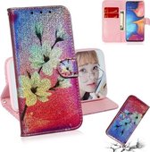 Gekleurde tekening patroon Kleurrijke magnetische gesp Horizontale flip PU lederen tas met houder & kaartsleuven & portemonnee & lanyard voor Galaxy A10e / A20e (Magnolia)