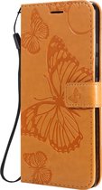 Samsung Galaxy S10 Lite Hoesje - Mobigear - Butterfly Serie - Kunstlederen Bookcase - Cognac - Hoesje Geschikt Voor Samsung Galaxy S10 Lite