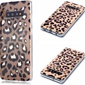 Voor Galaxy S10 + Plating Marble Pattern Soft TPU beschermhoes (Leopard)