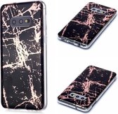Voor Galaxy S10e Plating Marble Pattern Soft TPU beschermhoes (zwart goud)