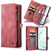 Voor Galaxy S20 Ultra CaseMe Afneembare multifunctionele horizontale flip lederen tas, met kaartsleuf & houder & rits portemonnee & fotolijst (rood)