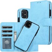 Voor iPhone 11 KLT888-2 Retro 2 in 1 afneembare magnetische horizontale flip TPU + PU lederen tas met houder & kaartsleuven & fotolijst & portemonnee (hemelsblauw)