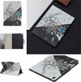 Voor iPad 9.7 (2018) / 9.7 (2017) Geschilderd patroon Horizontale flip lederen hoes met houder & kaartsleuven & portemonnee (Sun Flower Marble)