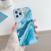 Voor iPhone 12/12 Pro Marble Pattern Soft TPU beschermhoes (verguldsel)