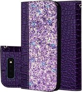 Krokodiltextuur Glitterpoeder Horizontale leren flip-hoes voor Galaxy S10e