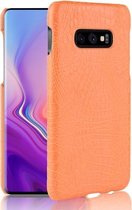 Schokbestendig Crocodile Texture PC + PU-hoesje voor Galaxy S10e (geel)