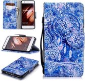 Voor Huawei P10 Gekleurde Tekening Patroon Horizontale Flip TPU + PU Lederen Case met Houder & Kaartsleuven & Portemonnee & Lanyard (Blauw Windgong)