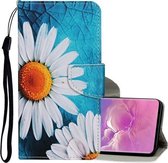 Voor Samsung Galaxy S10 + Gekleurde Tekening Patroon Horizontale Flip Leren Case met Houder & Kaartsleuven & Portemonnee & Lanyard (Chrysanthemum)
