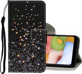 Voor Samsung Galaxy A01 Gekleurde Tekening Patroon Horizontale Flip Leren Case met Houder & Kaartsleuven & Portemonnee (Sterrenhemel)
