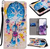 Voor Galaxy S20 + 3D schilderij horizontale flip lederen tas met houder & kaartsleuf & lanyard (meisje onder de boom)