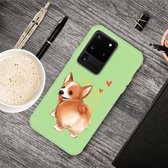 Voor Galaxy S20 Ultra Cartoon Animal Pattern Shockproof TPU beschermhoes (Green Corgi)