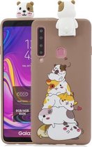 Voor Galaxy A920 Cartoon schokbestendige TPU beschermhoes met houder (hamsters)