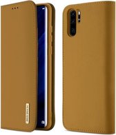 DUX DUCIS WISH-serie TPU + PU + lederen hoes voor Huawei P30 Pro, met kaartsleuven en portemonnee (kaki)