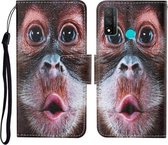 Voor Huawei P smart 2020 Gekleurde Tekening Patroon Horizontale Flip Leren Case met Houder & Kaartsleuven & Portemonnee & Lanyard (Orang-oetan)