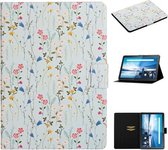Voor Lenovo Tab M10 Bloempatroon Horizontale Flip lederen tas met kaartsleuven en houder (kleine bloemen)