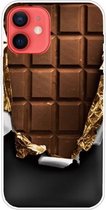 Schokbestendig geverfd transparant TPU-beschermhoesje voor iPhone 12/12 Pro (chocolade)