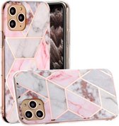 Voor iPhone 11 Pro Hot Stamping Geometric Marble IMD Craft TPU Beschermhoes (Hexagon)