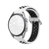 Voor Galaxy Watch 3 41 mm siliconen sport tweekleurige riem, maat: gratis maat 20 mm (wit zwart)