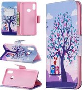 Voor Galaxy A10s patroon gekleurde tekening horizontale flip lederen tas met houder & kaartsleuven & portemonnee (twee adelaars)