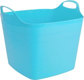 Flexibele kuip emmer/wasmand vierkant blauw 40 liter - 42 x 42 cm