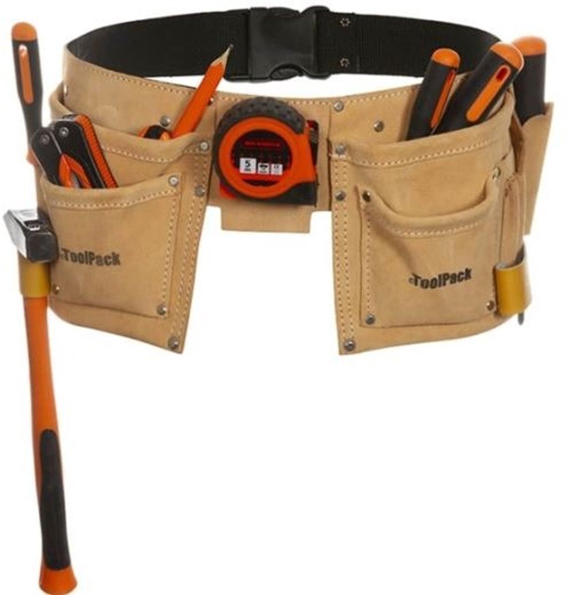 ToolPack gereedschapsriem met dubbele buidel, leer 366.020