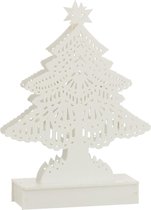 J-Line Deco Kerstboom Led Hout Wit Small