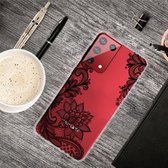 Voor Samsung Galaxy S30 Ultra gekleurde tekening Clear TPU beschermhoesjes (Black Rose)
