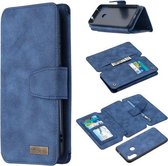 Voor Samsung Galaxy A11 Afneembare Frosted Magnetische Horizontale Flip Leren Case met Kaartsleuven & Houder & Rits Portemonnee & Fotolijst (Blauw)