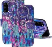 Voor Samsung Galaxy S20 FE 3D-schilderijpatroon Gekleurde tekening Horizontale flip PU-lederen tas met houder & kaartsleuven en portemonnee (sterrenhemel windgong)